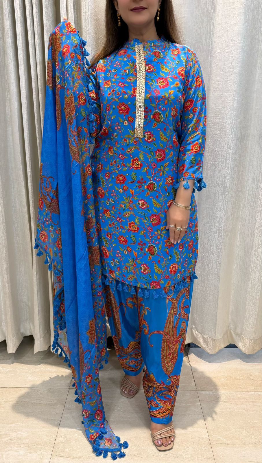 SDC-4752 Pure Crepe 3 Piece Lining Kurti Set