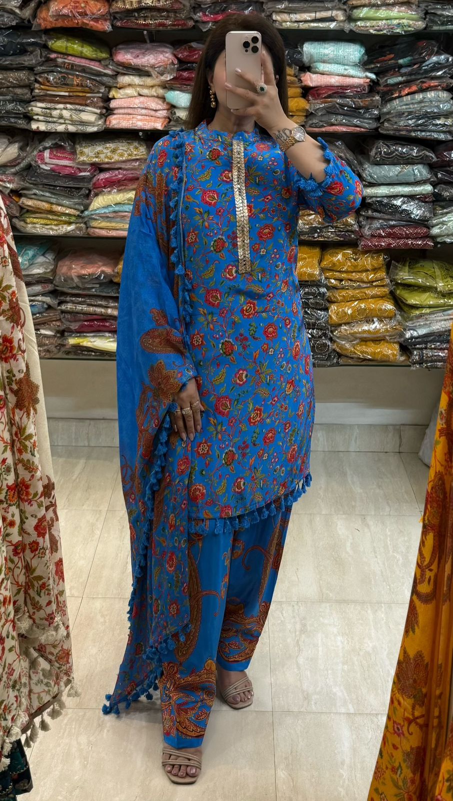 SDC-4752 Pure Crepe 3 Piece Lining Kurti Set