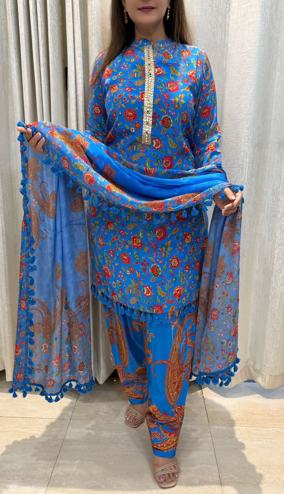 SDC-4752 Pure Crepe 3 Piece Lining Kurti Set
