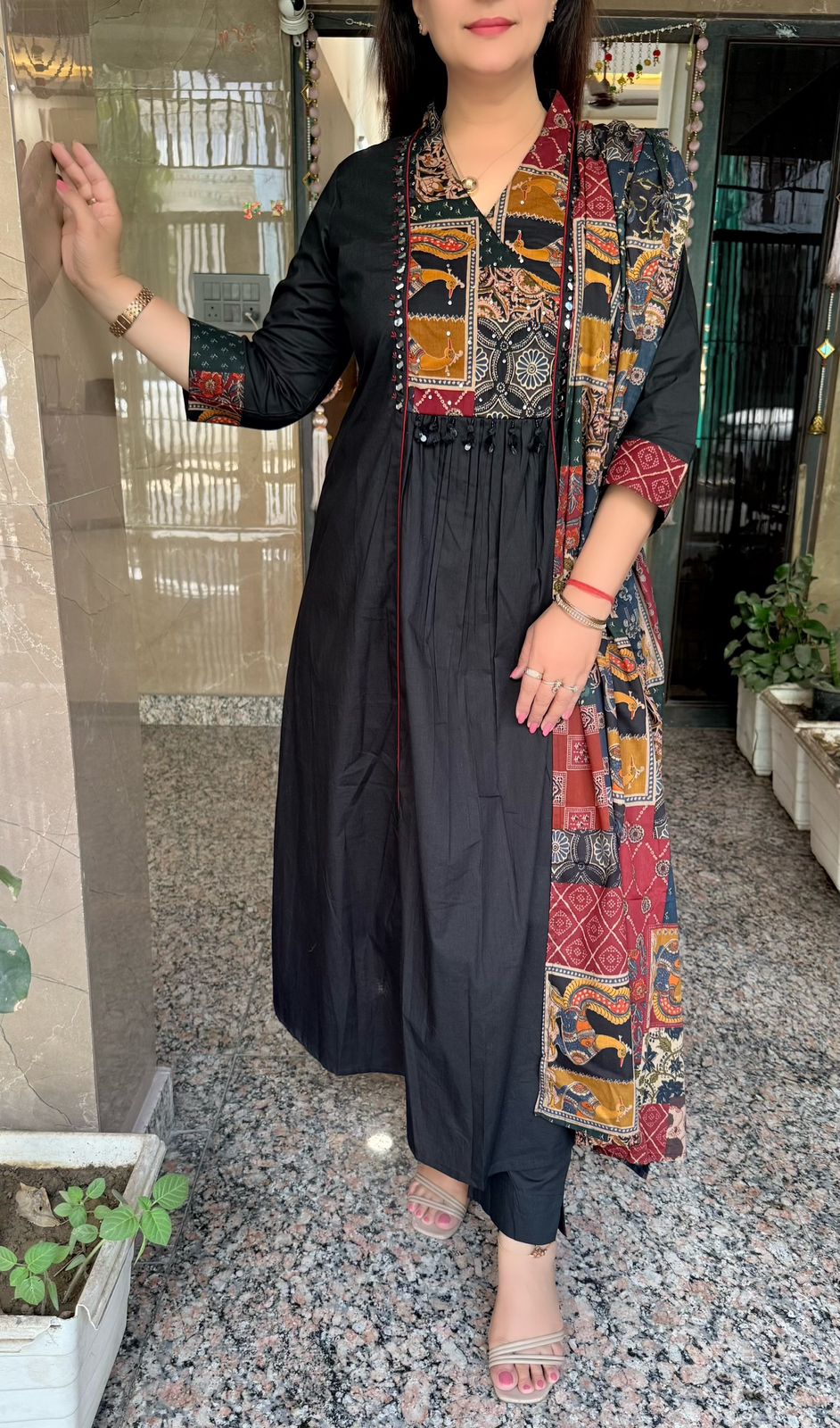 SDC-4753. Pure Cotton 3 Piece Kurti Set