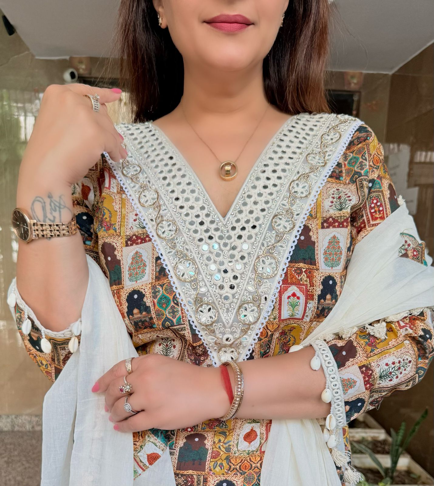 SDC-4754. Pure Cotton 3 Piece Kurti Set