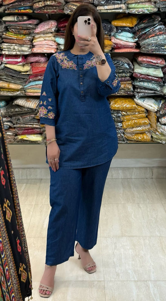 TVC-2253. Cotton Denim 2 Piece Co-ord Set