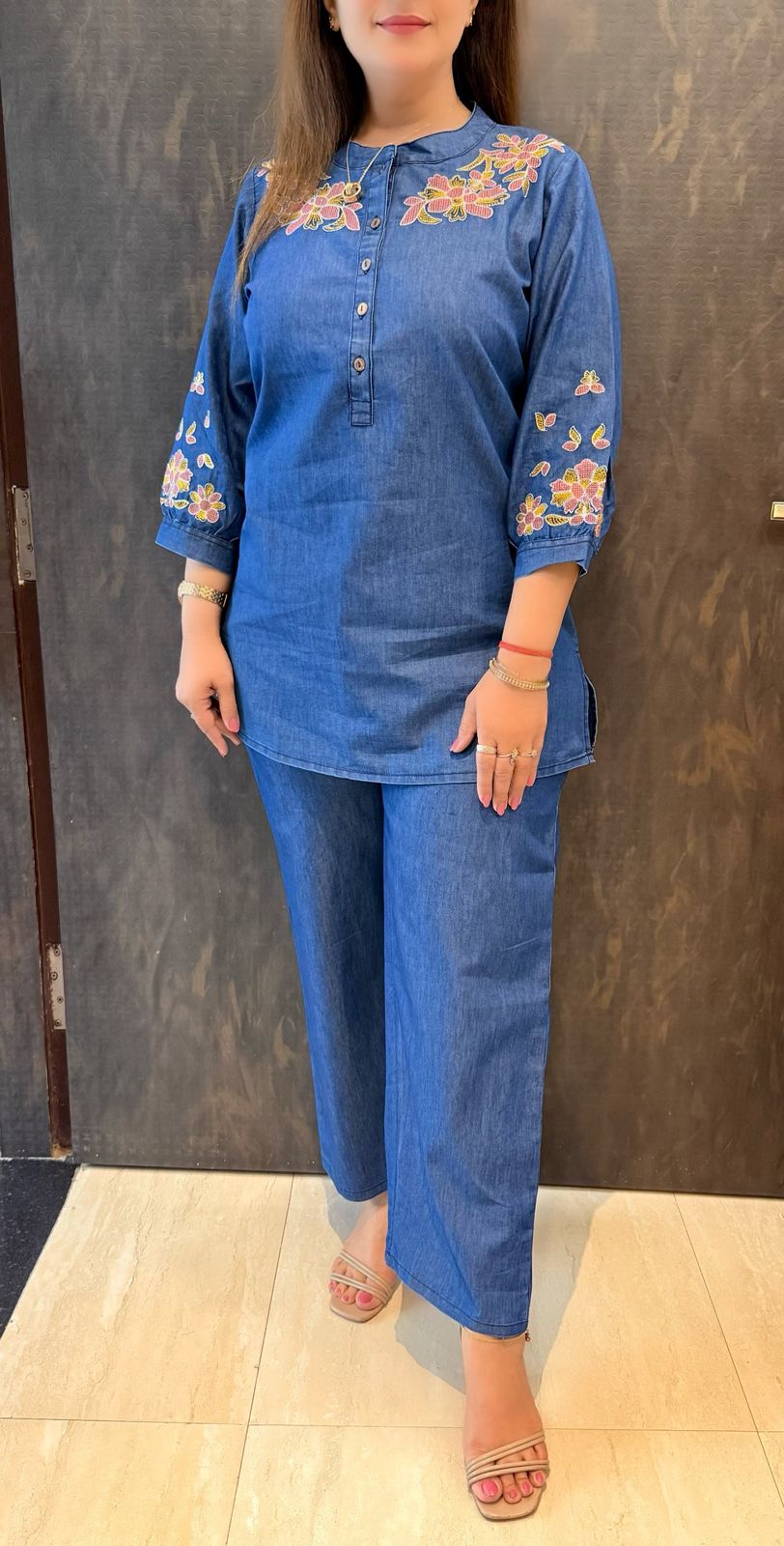 TVC-2253. Cotton Denim 2 Piece Co-ord Set