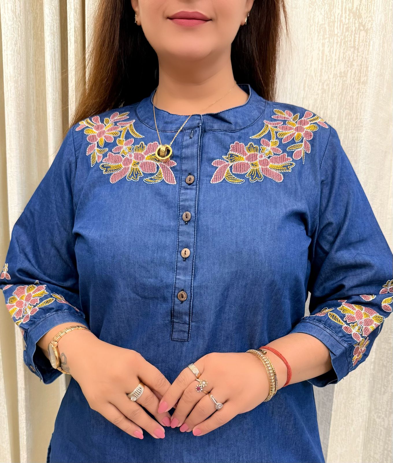 TVC-2253. Cotton Denim 2 Piece Co-ord Set