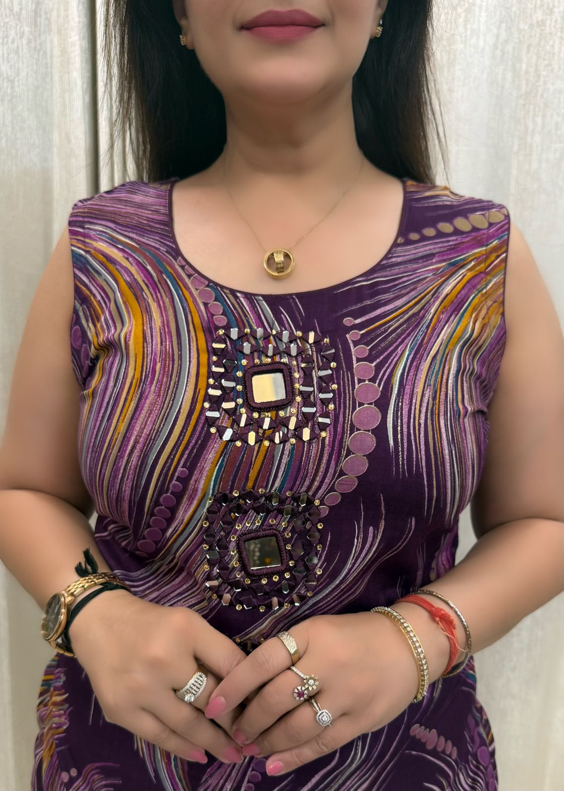 SDC-4759. Rayon 3 Piece Kurti Set