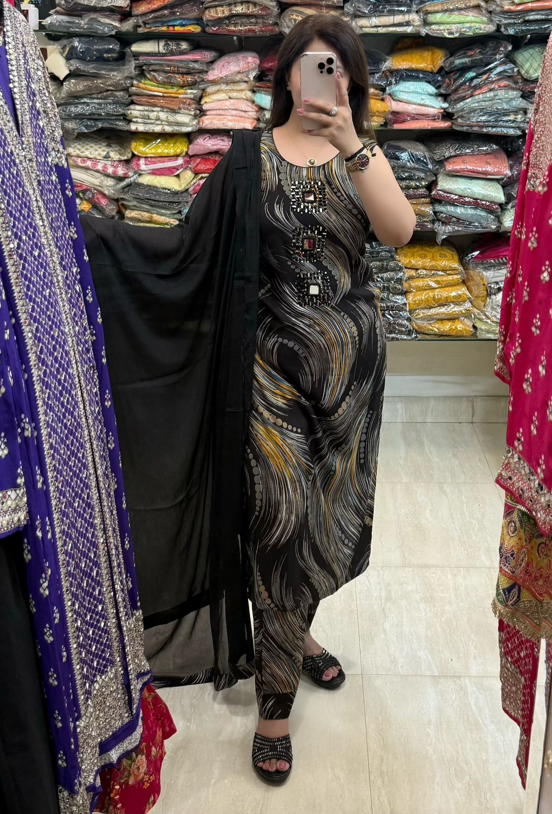 SDC-4761. Rayon 3 Piece Kurti Set
