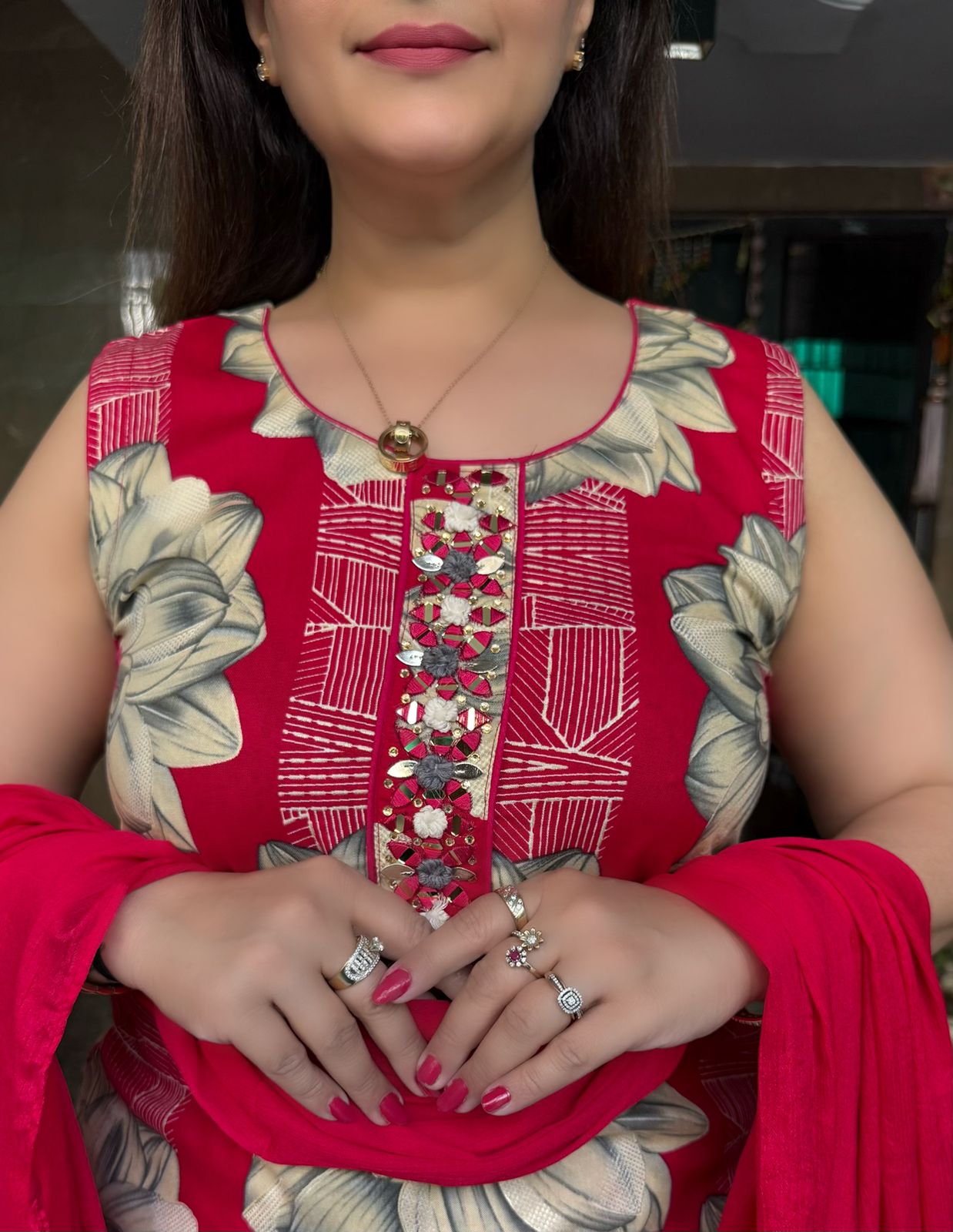 SDC-4766. rayon 3 Piece Kurti Set