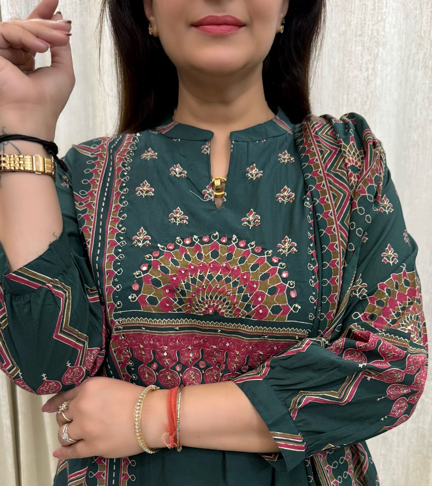 SDC-4770. Mul Cotton 3 Piece Kurti Set