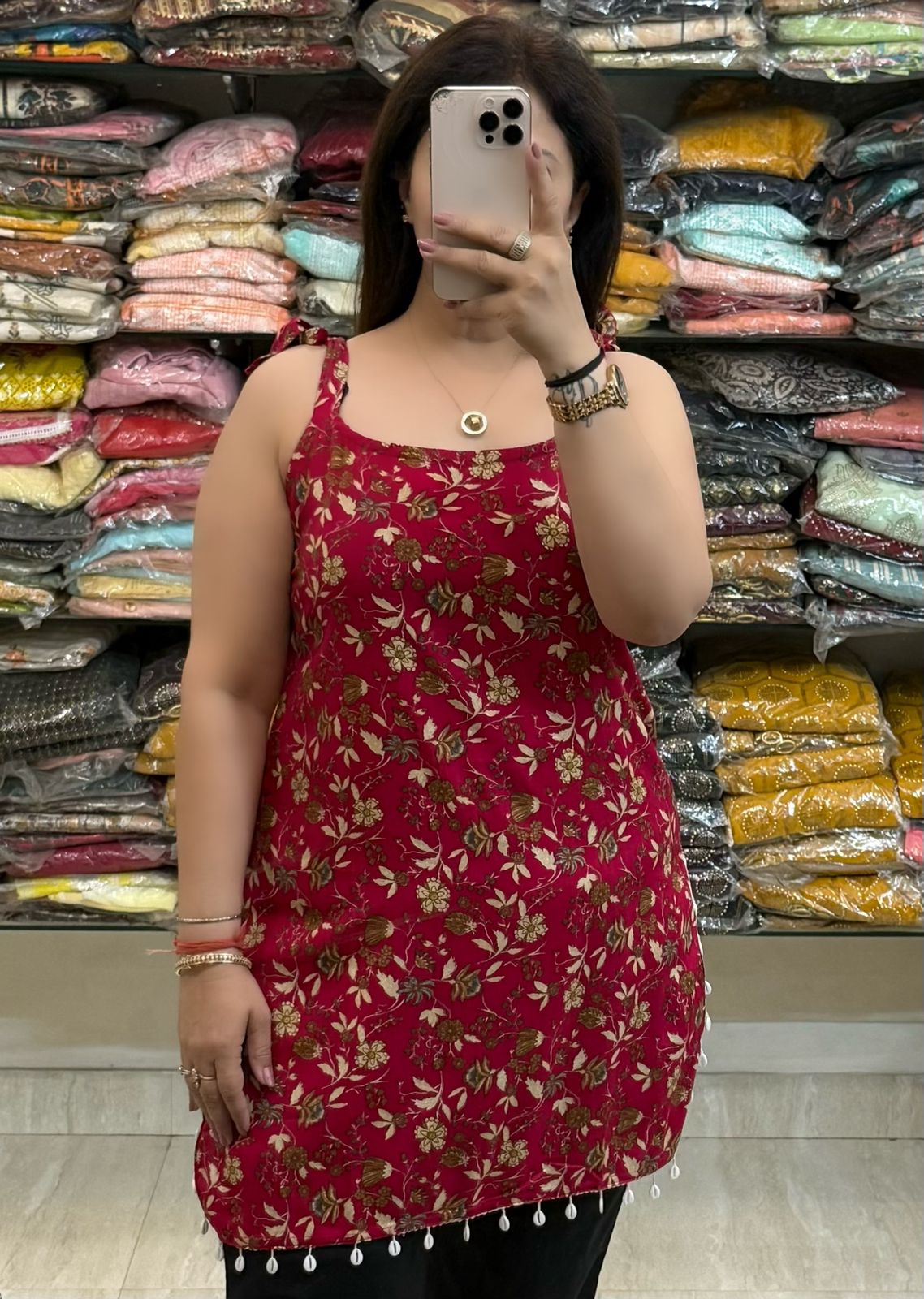 SDC-TVC-2255. Noodle Strap Rayon Kurti