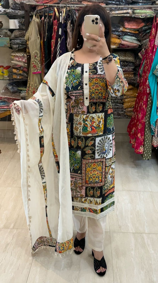 SDC-4780 Mul Cotton 3 Piece Kurti Set
