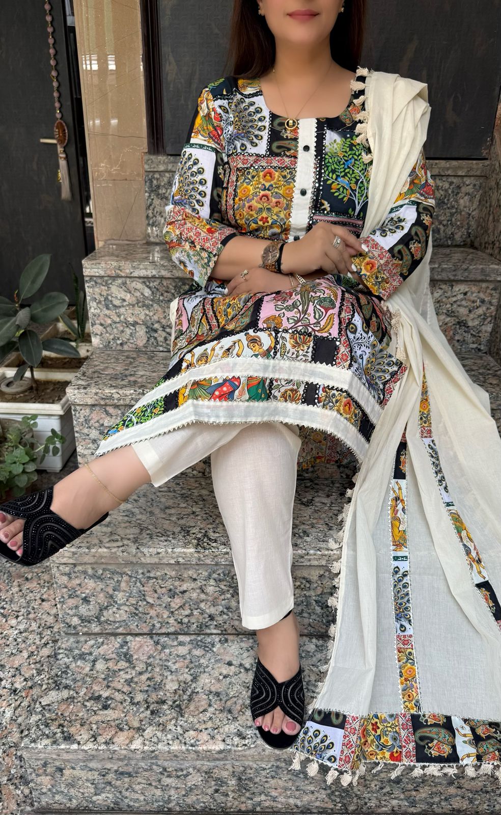 SDC-4780 Mul Cotton 3 Piece Kurti Set