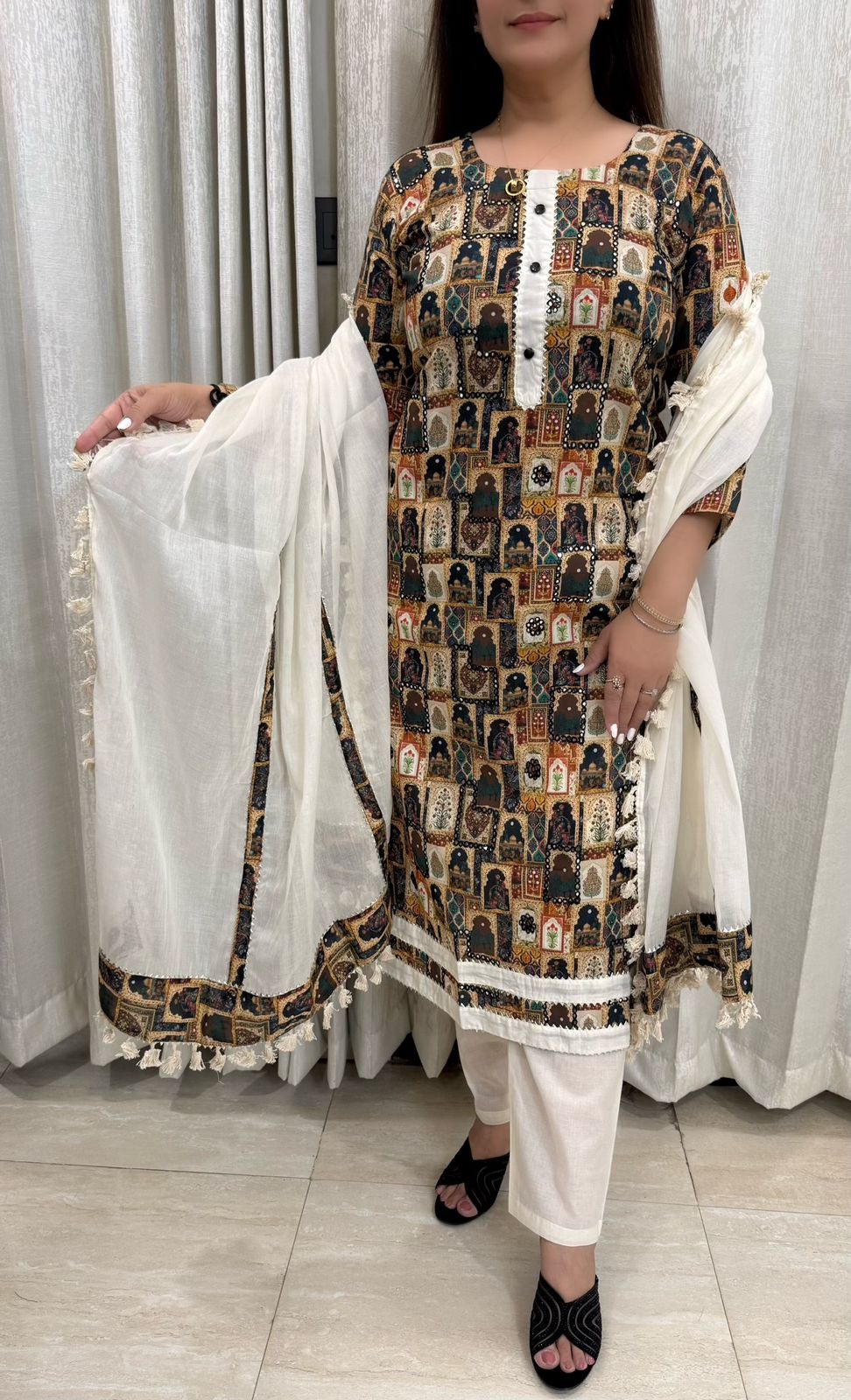 SDC-4781 Mul Cotton 3 Piece Kurti Set