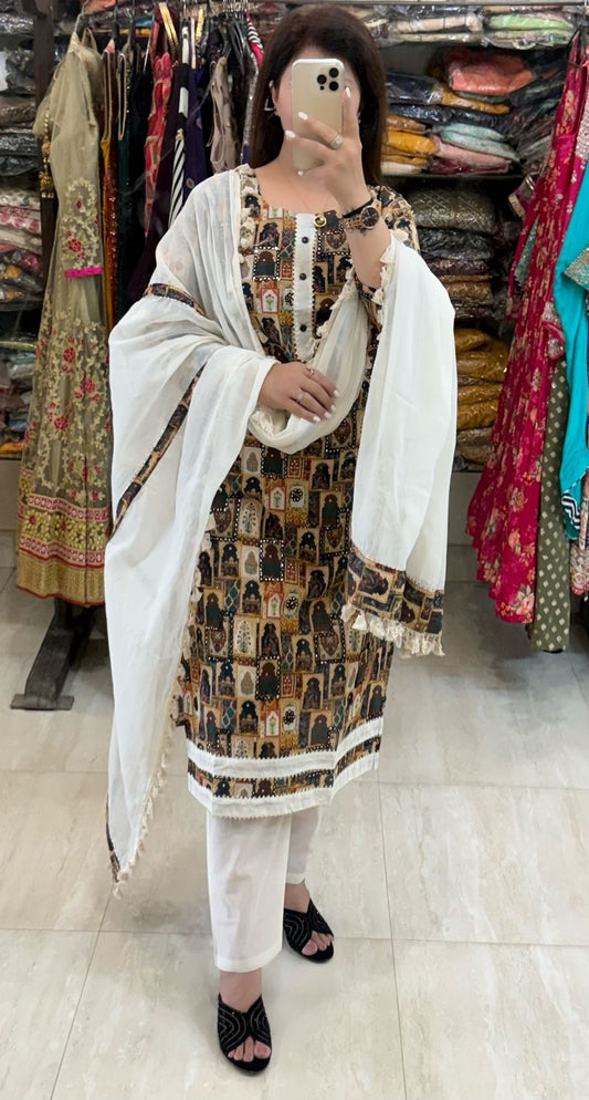 SDC-4781 Mul Cotton 3 Piece Kurti Set