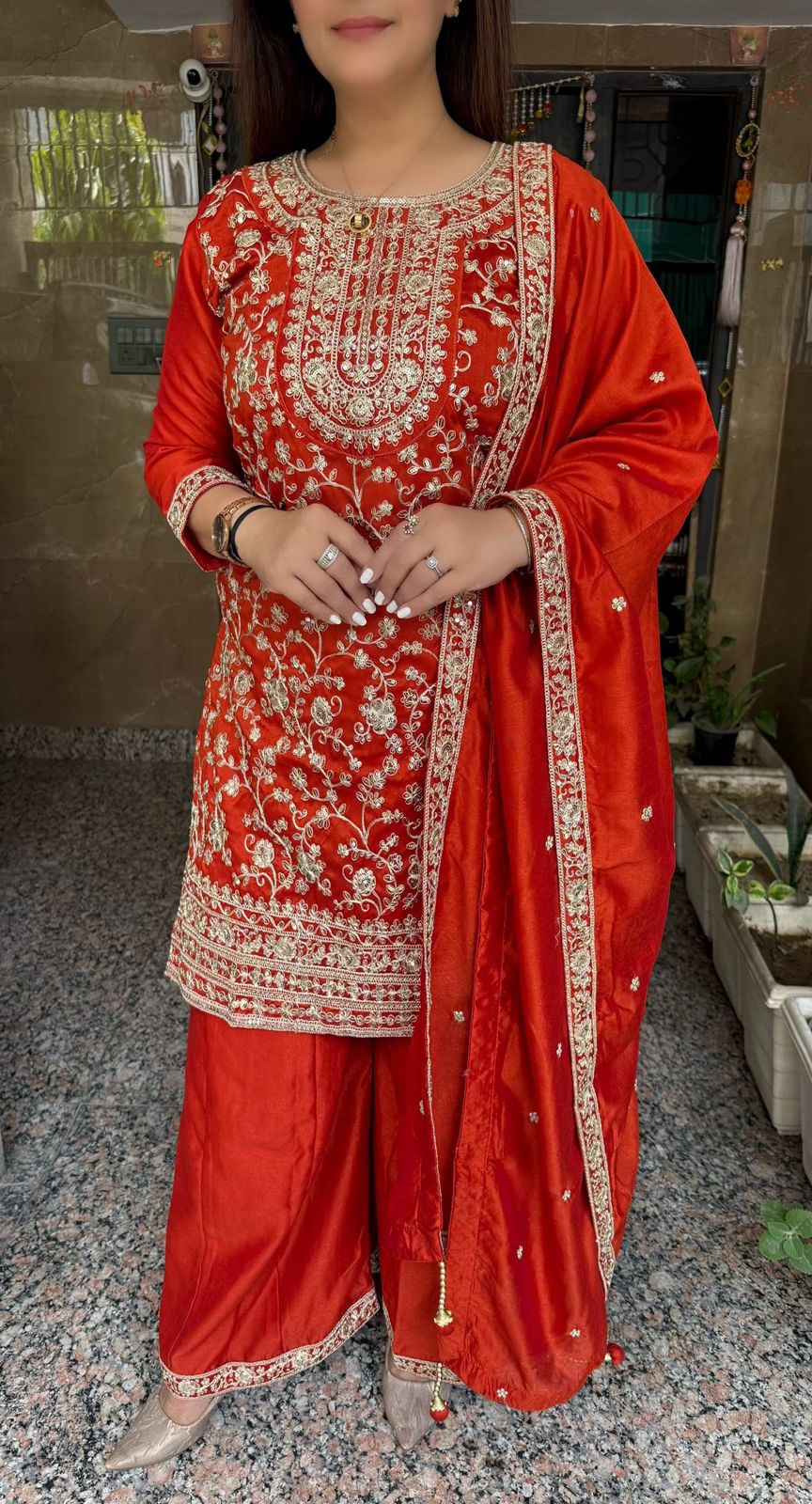 SDC-4782 Vichitra Silk 3 Piece Kurti set