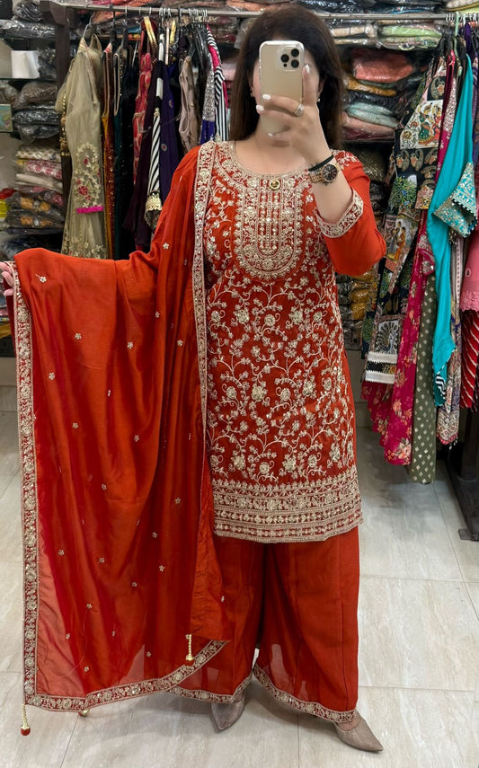 SDC-4782 Vichitra Silk 3 Piece Kurti set