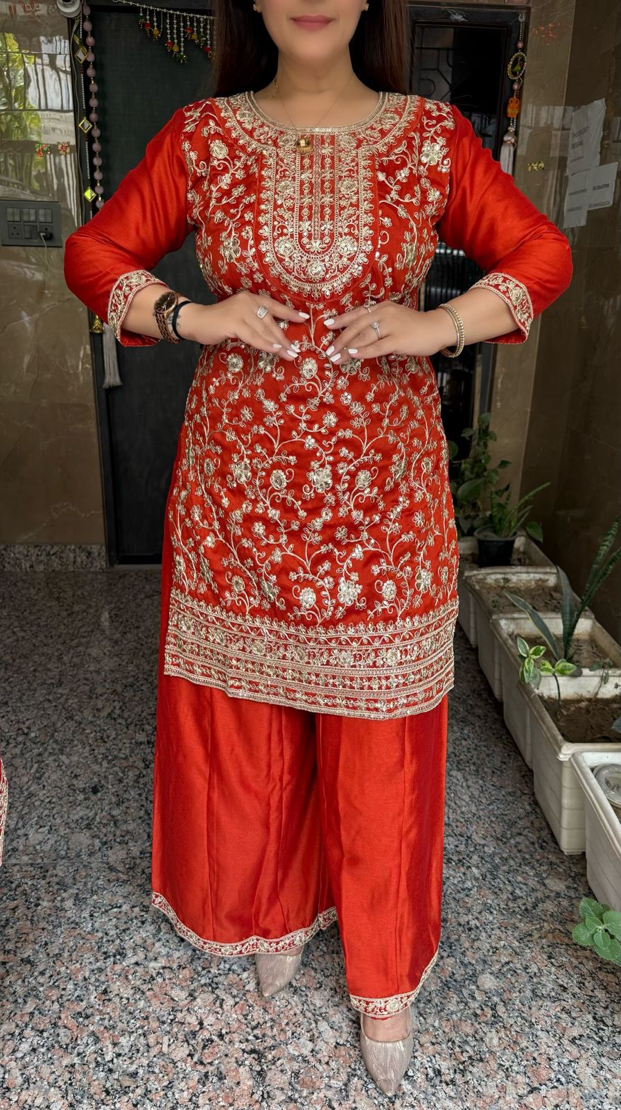 SDC-4782 Vichitra Silk 3 Piece Kurti set