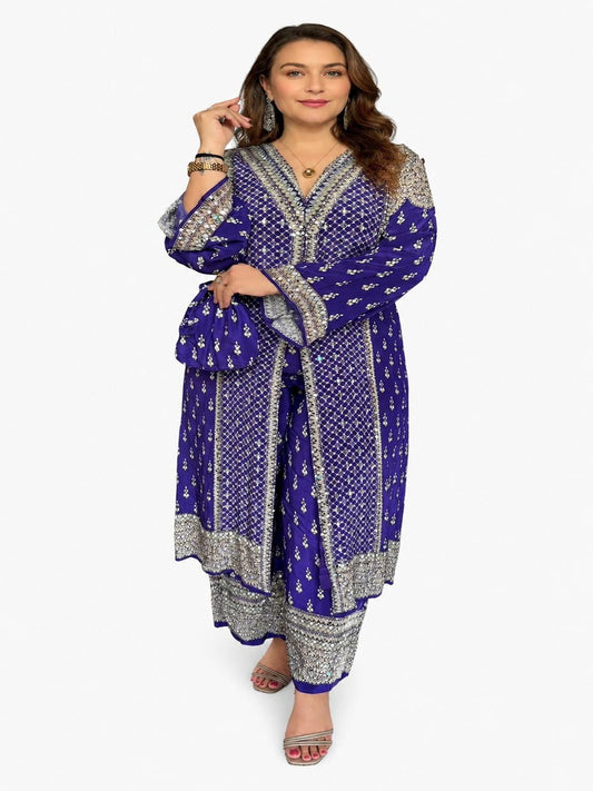 SDC-4757. Pure Crepe 2 Piece Kurti Set with Potli Bag