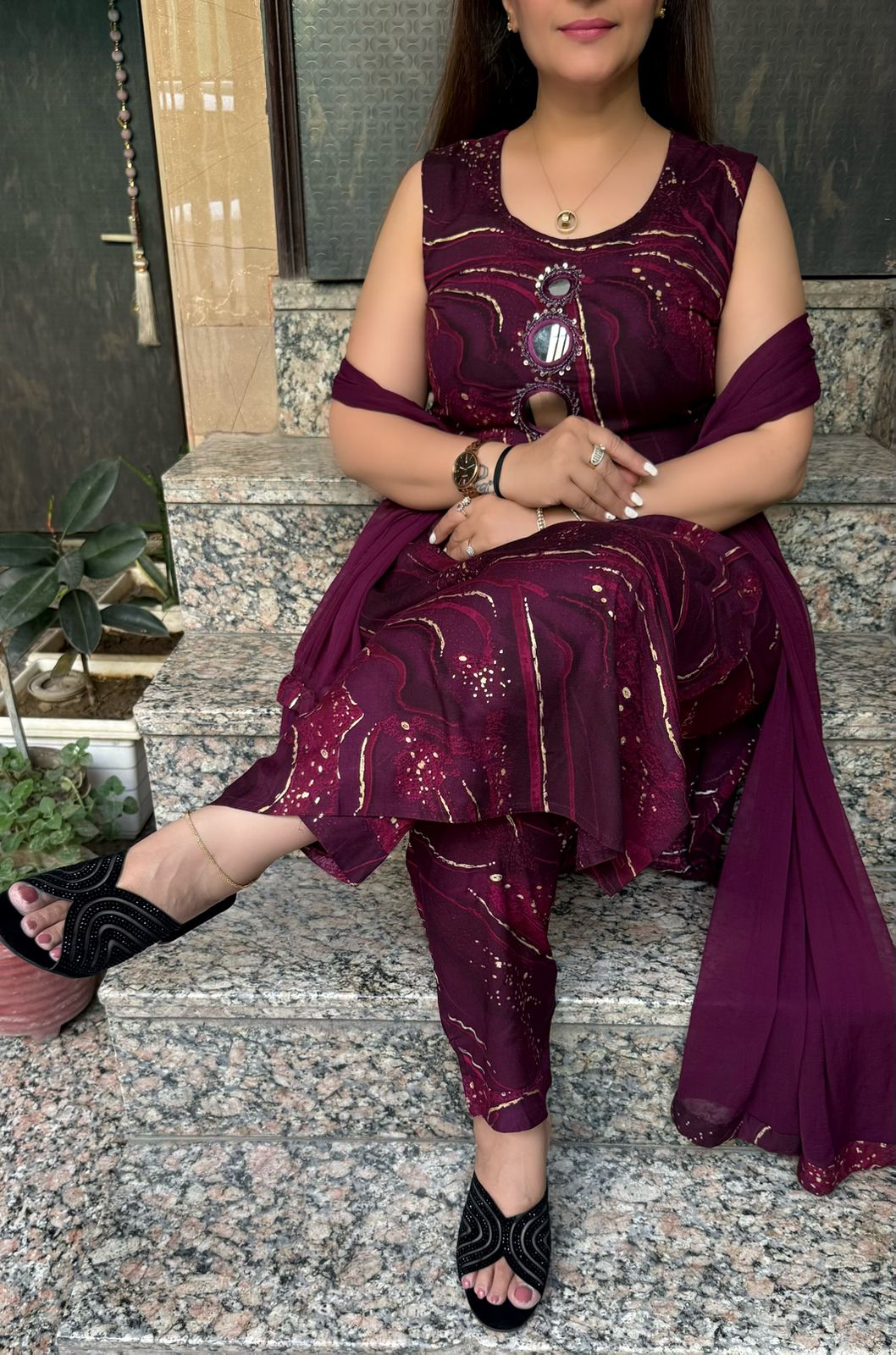 SDC-4791. Rayon 3 Piece Kurti Set