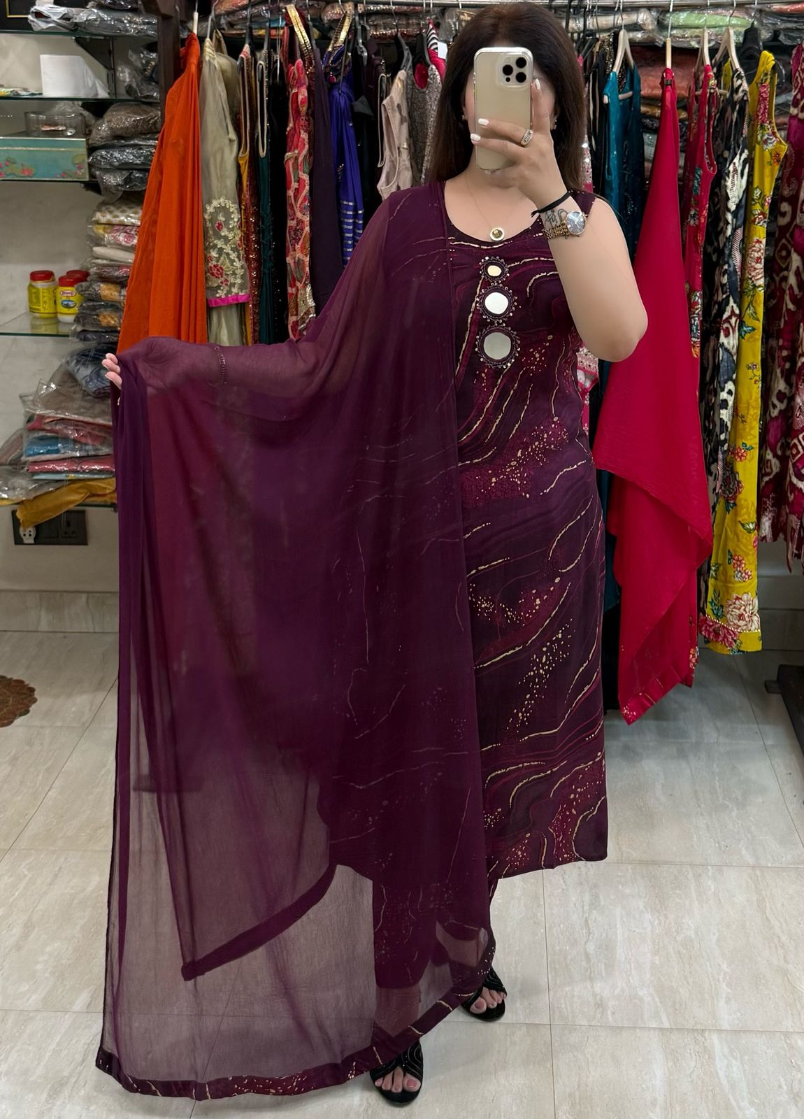 SDC-4791. Rayon 3 Piece Kurti Set