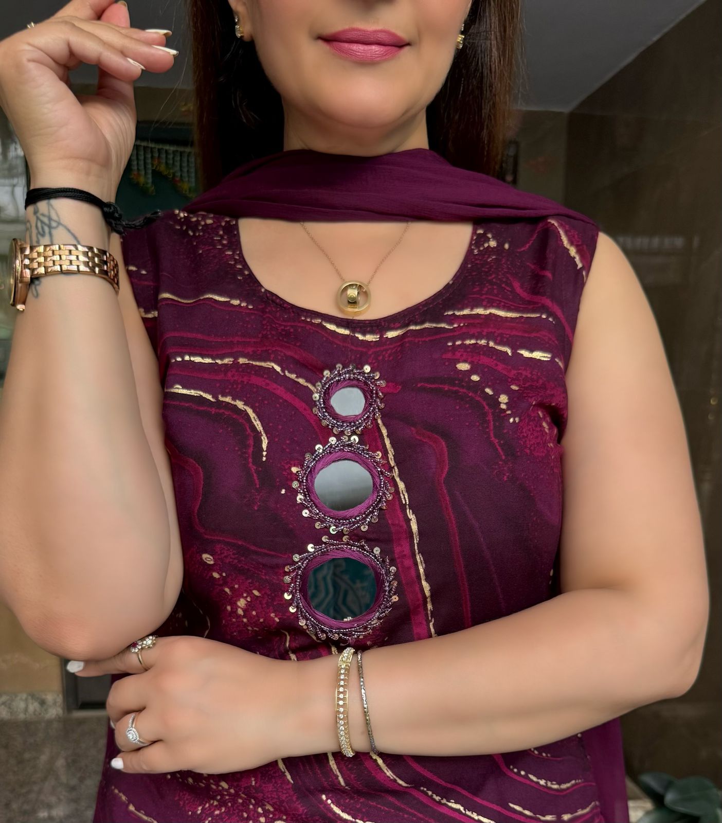 SDC-4791. Rayon 3 Piece Kurti Set