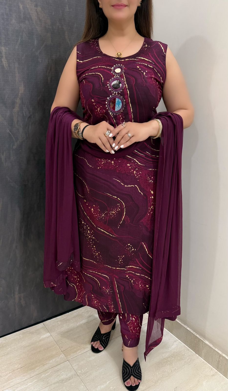 SDC-4791. Rayon 3 Piece Kurti Set