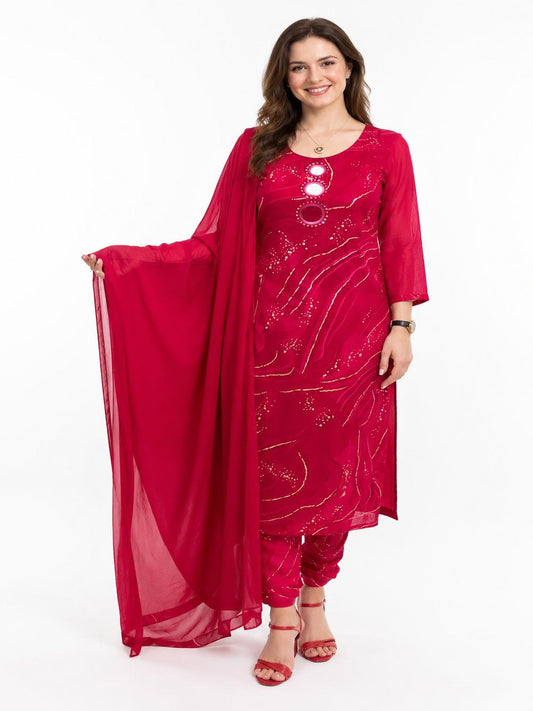 SDC-4792. Rayon 3 Piece Kurti Set