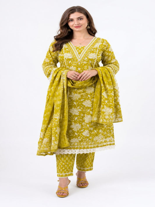 SDC-4796. Pure Mul Cotton 3 Piece Kurti Set
