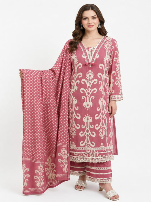 SDC-4797. Pure Mul Cotton 3 Piece Kurti Set