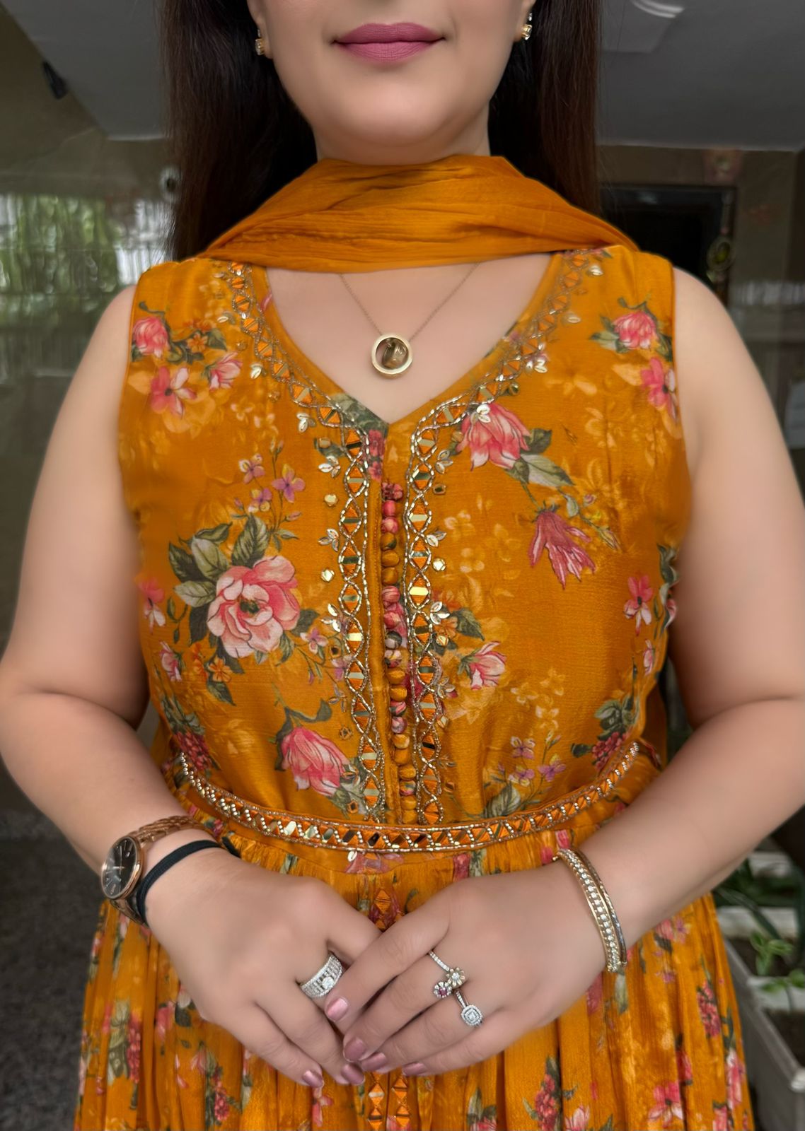SDC-4802. Pure Chinnon 3 Piece Anarkali