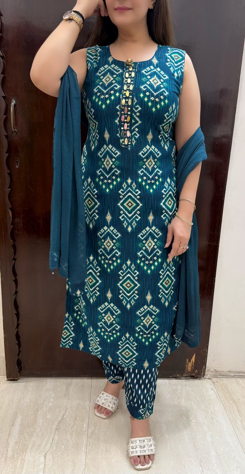 SDC-4803. Rayon 3 Piece Kurti Set