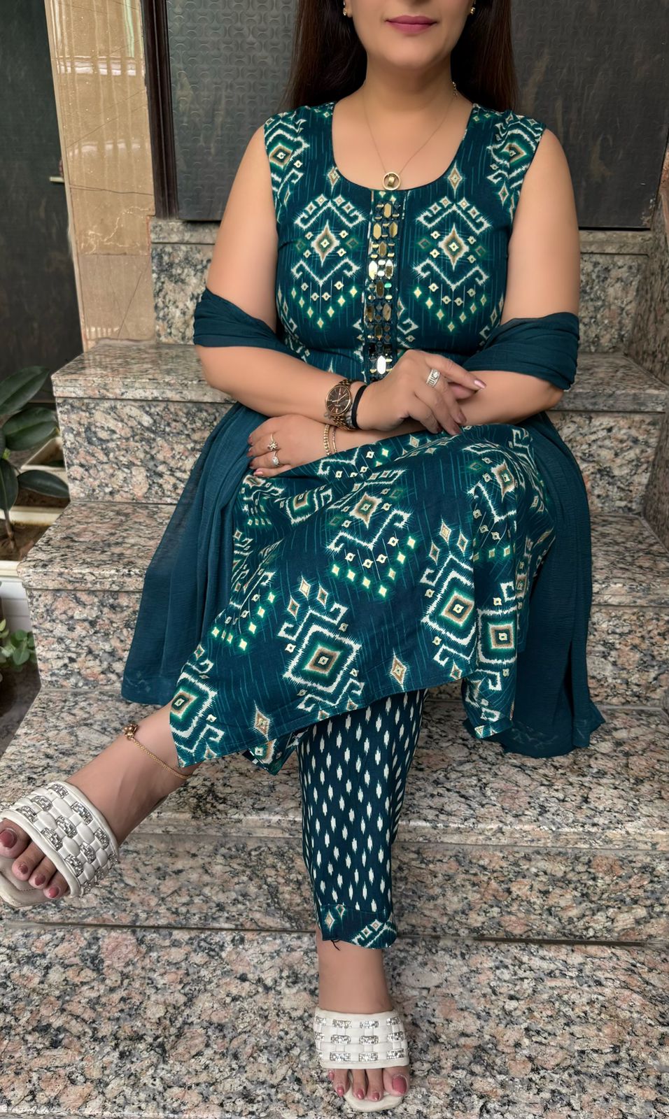 SDC-4803. Rayon 3 Piece Kurti Set