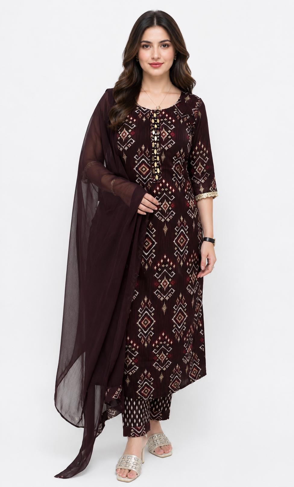 SDC-4804. Rayon 3 Piece Kurti Set