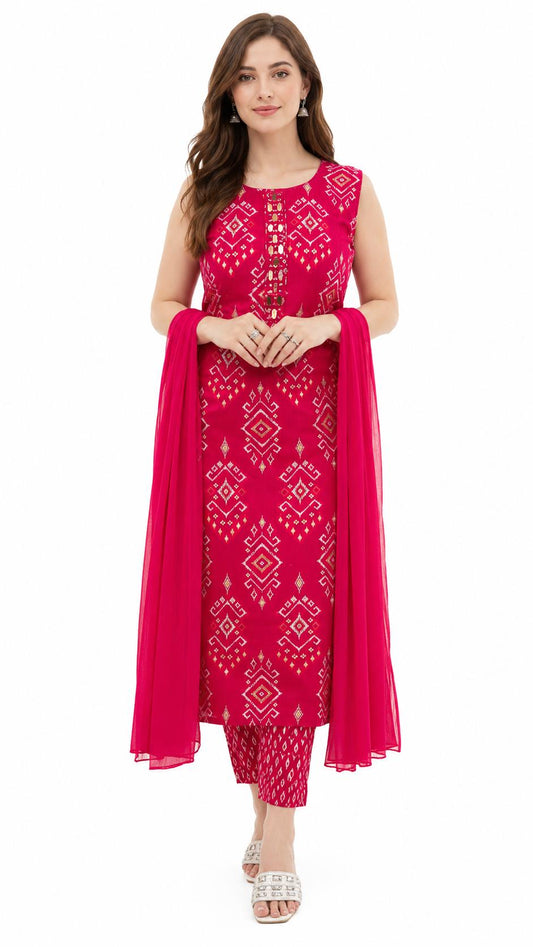SDC-4806. Rayon 3 Piece Kurti Set