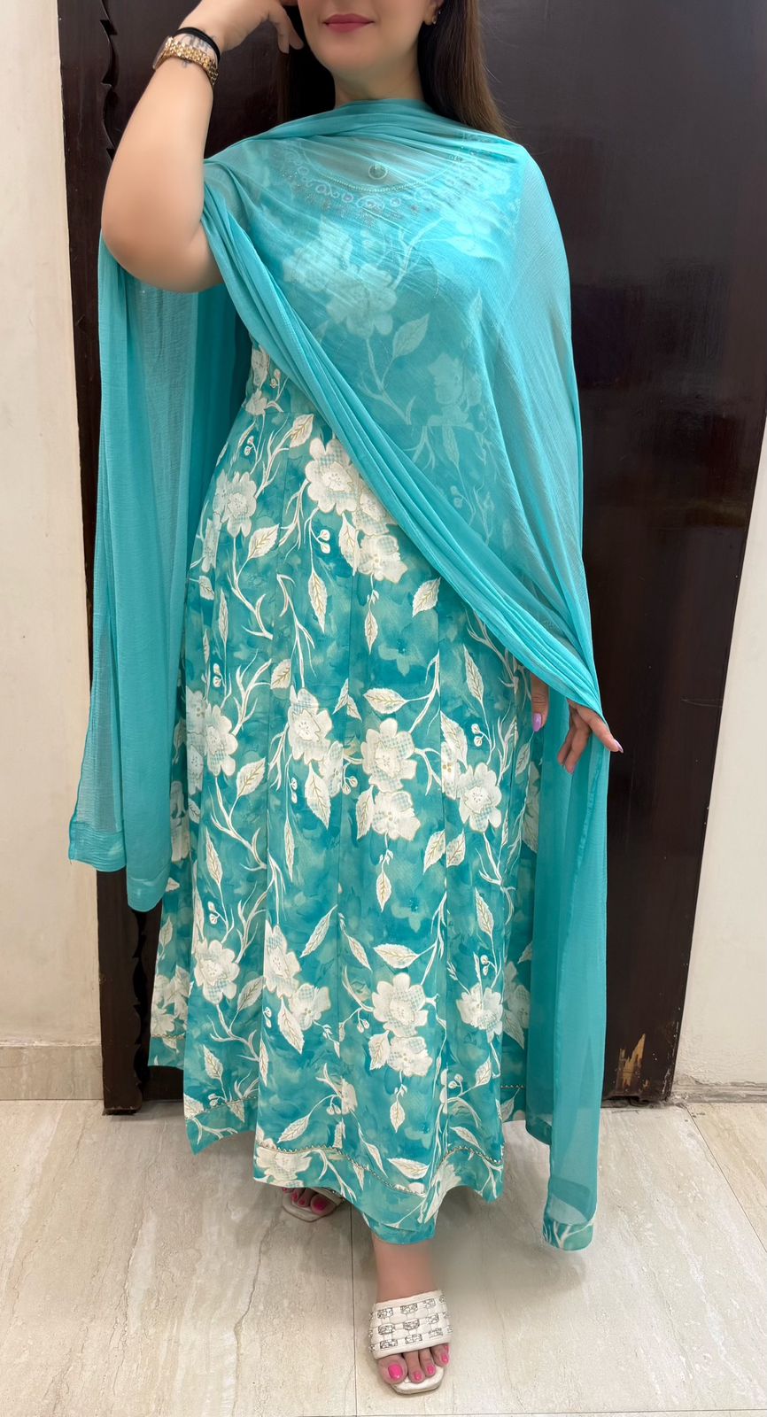 SDC-4810. Rayon 3 Piece Anarkali Set