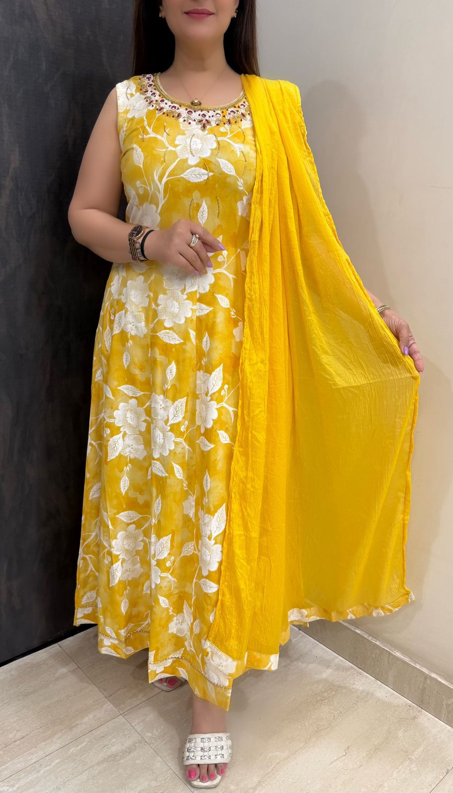 SDC-4812. Rayon 3 Piece Anarkali Set