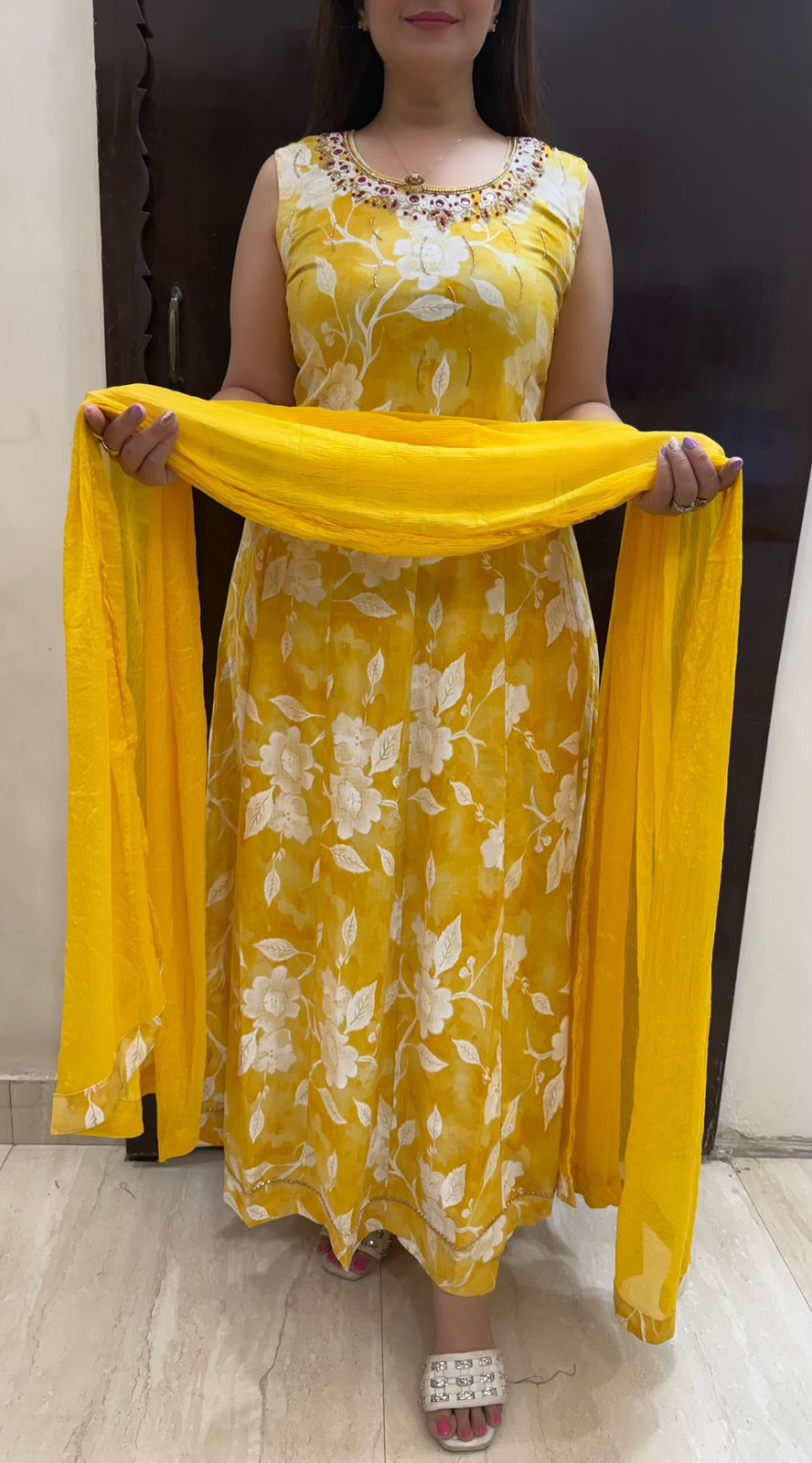 SDC-4812. Rayon 3 Piece Anarkali Set