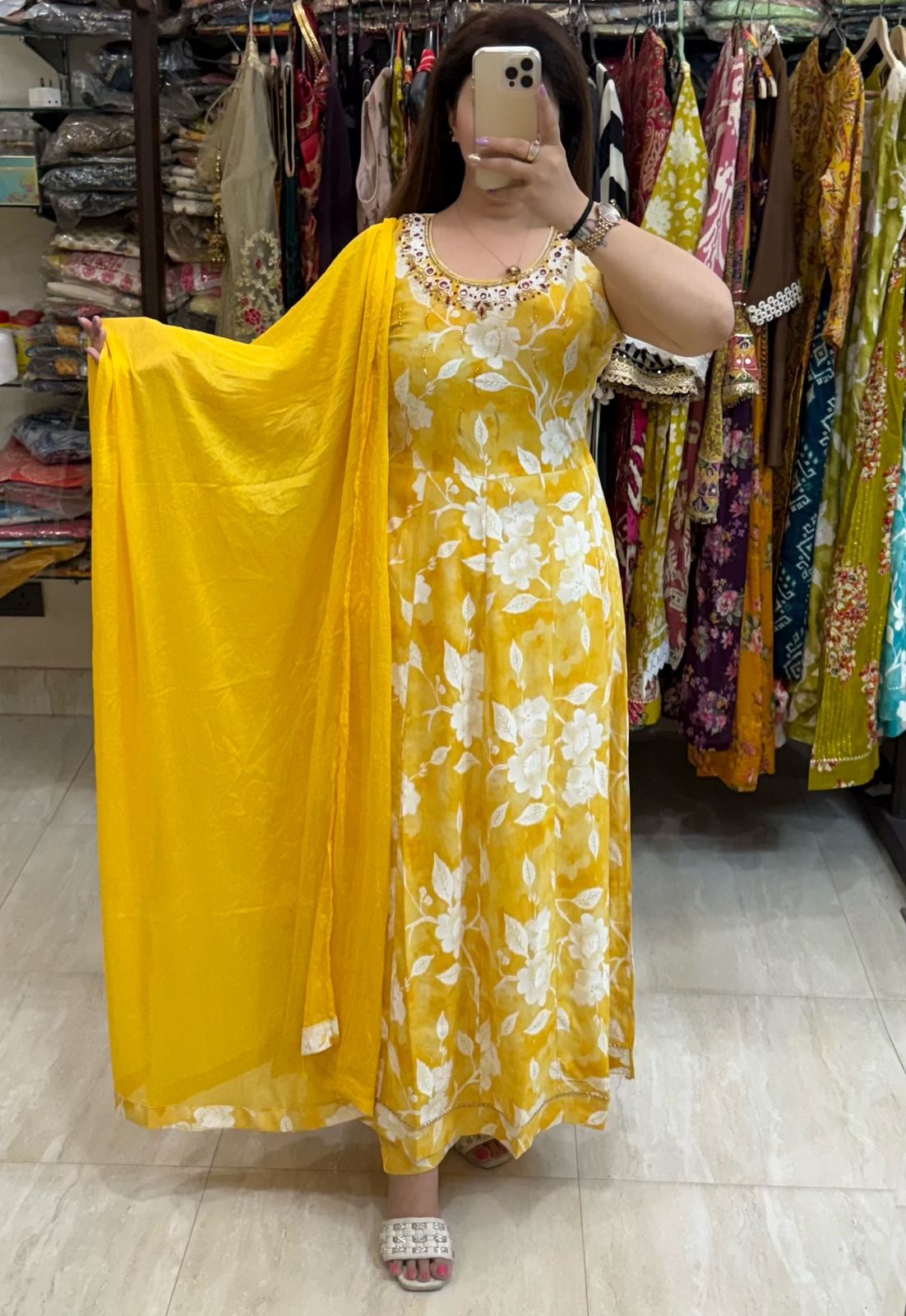SDC-4812. Rayon 3 Piece Anarkali Set