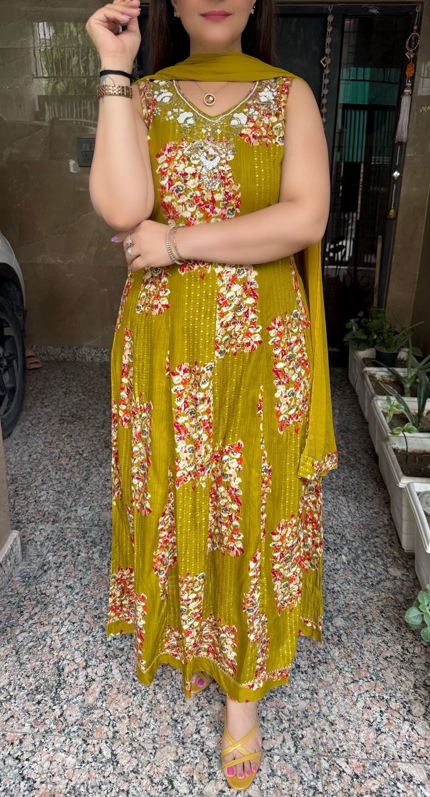 SDC-4814. Rayon 3 Piece Anarkali Set