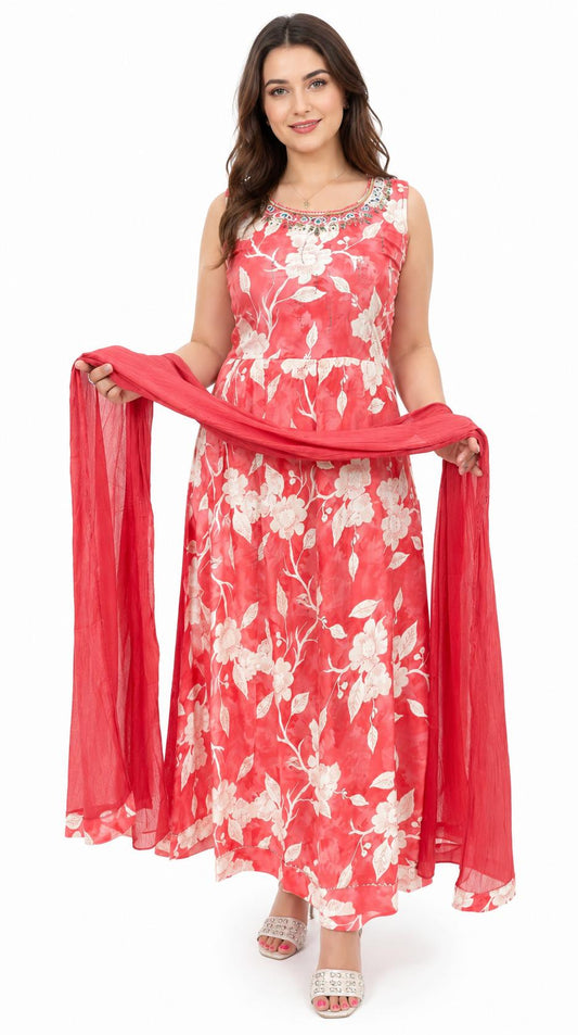 SDC-4809. Rayon 3 Piece Anarkali Set