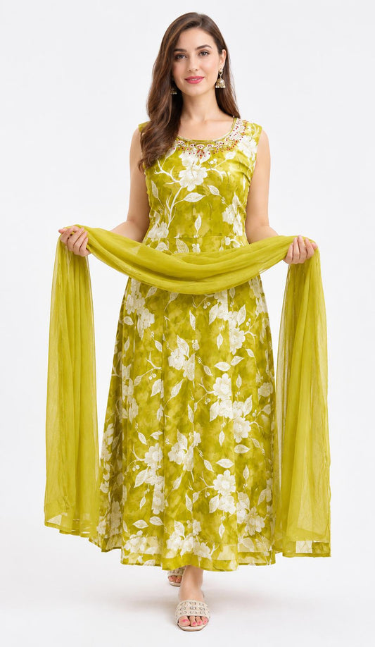 SDC-4811. Rayon 3 Piece Anarkali Set