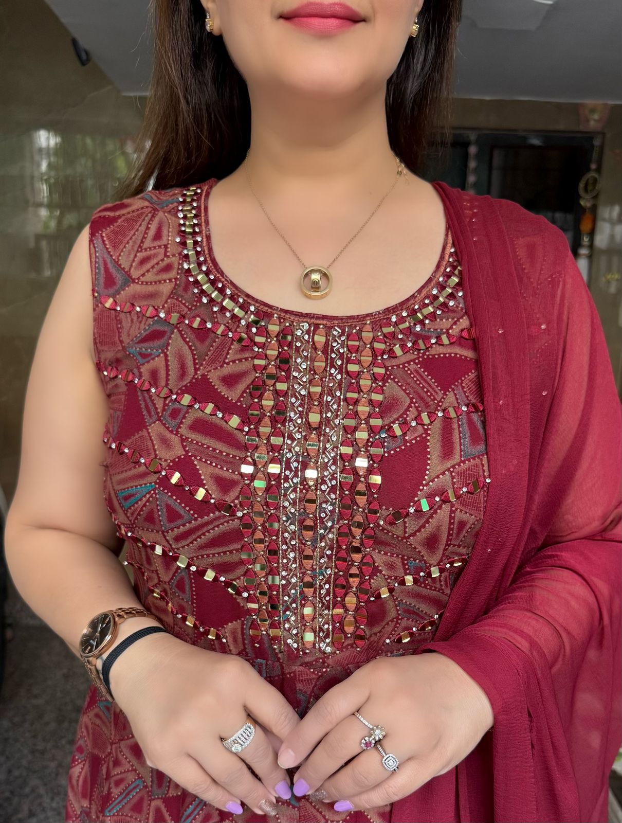 SDC-4817. rayon 3 Piece Flared Kurti Set