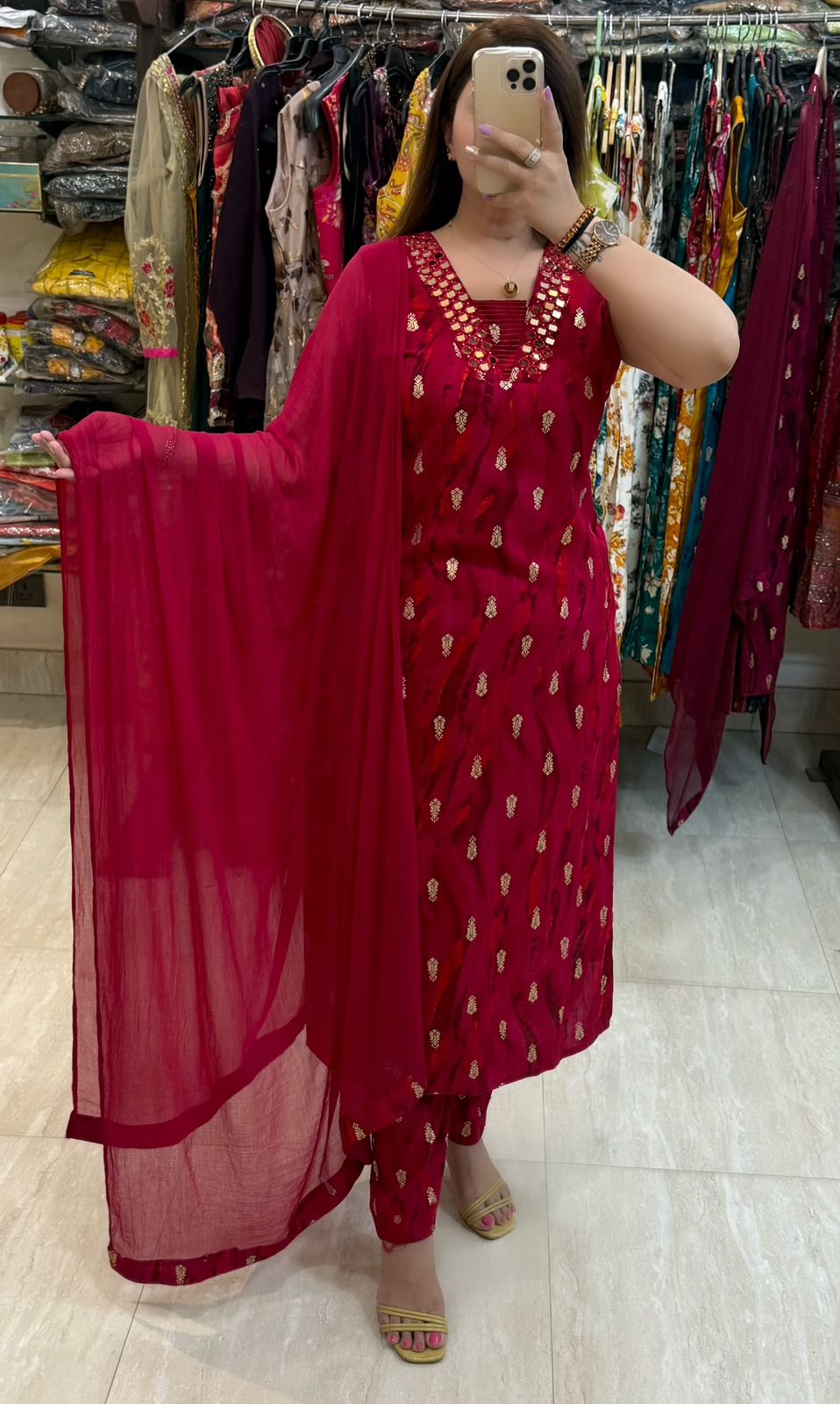 SDC-4819. Rayon 3 Piece Kurti Set