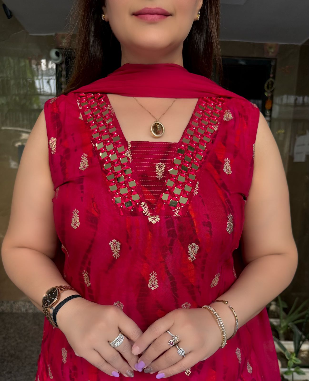SDC-4819. Rayon 3 Piece Kurti Set