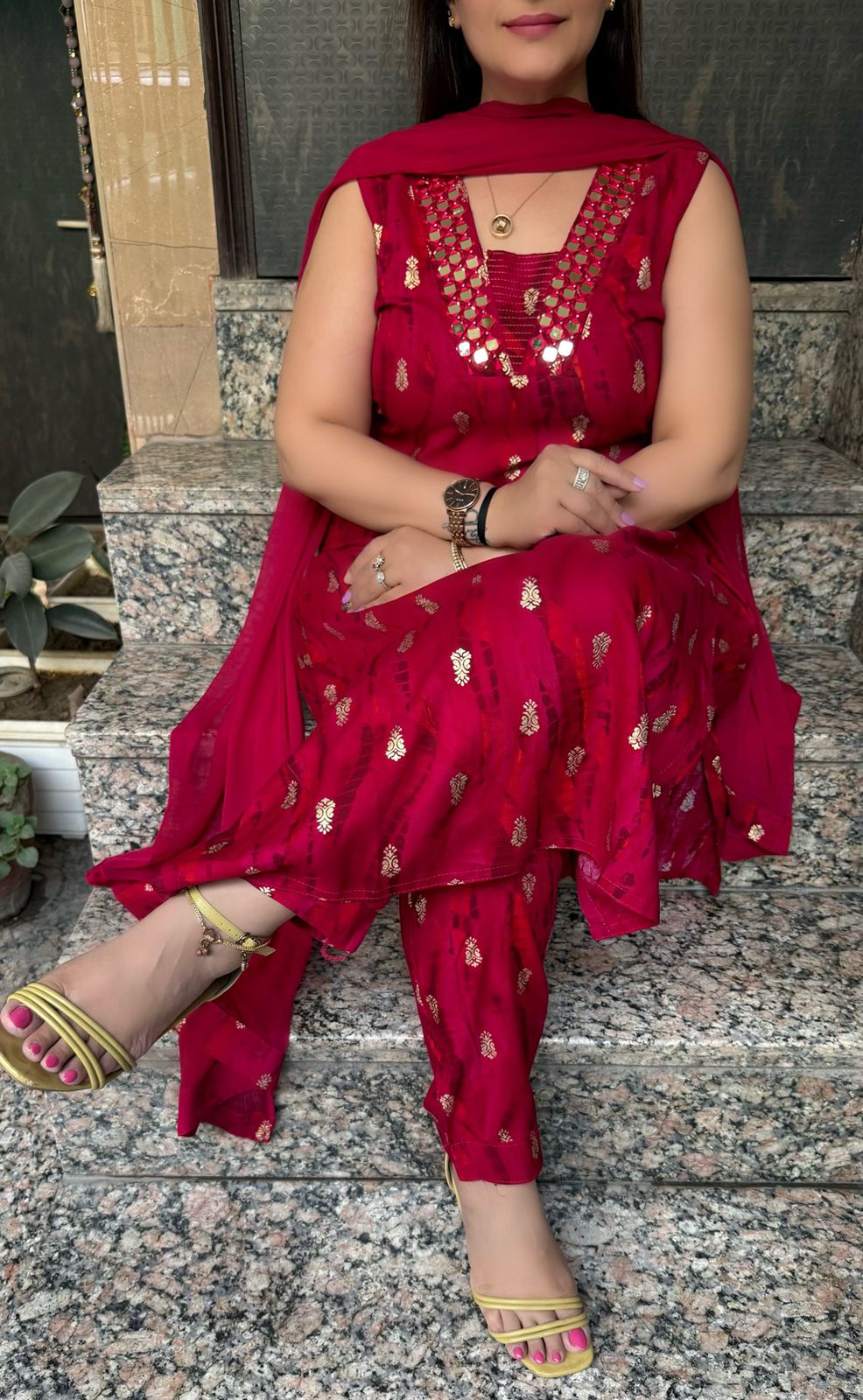 SDC-4819. Rayon 3 Piece Kurti Set