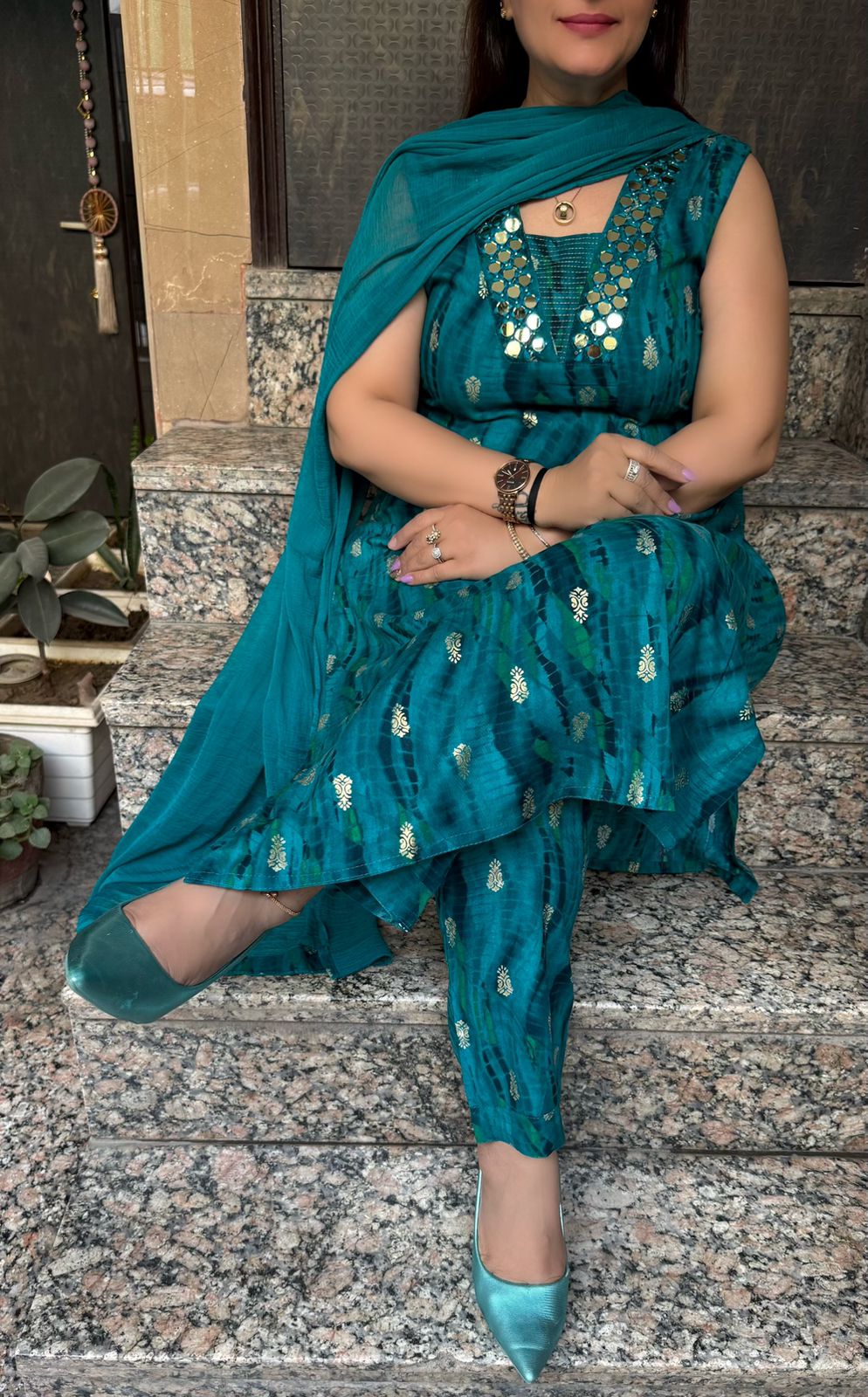 SDC-4821. Rayon 3 Piece Kurti Set