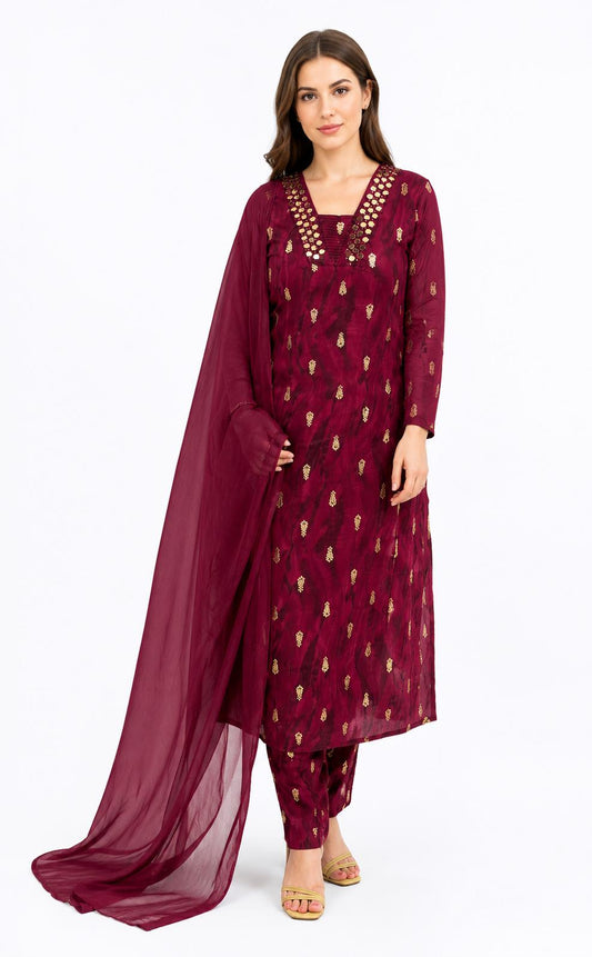 SDC-4820. Rayon 3 Piece Kurti Set