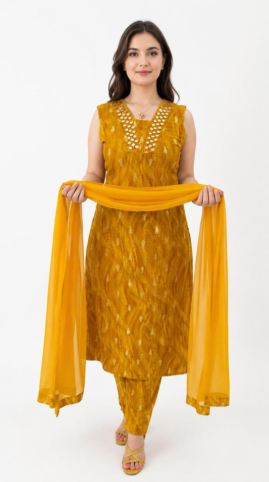 SDC-4822. Rayon 3 Piece Kurti Set