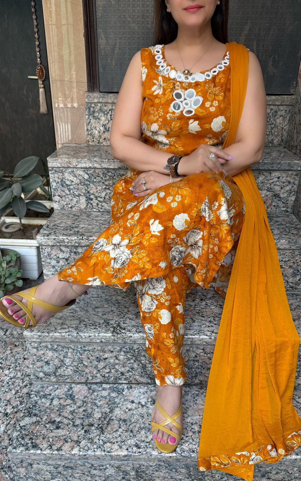 SDC-4824. Rayon 3 Piece Kurti Set