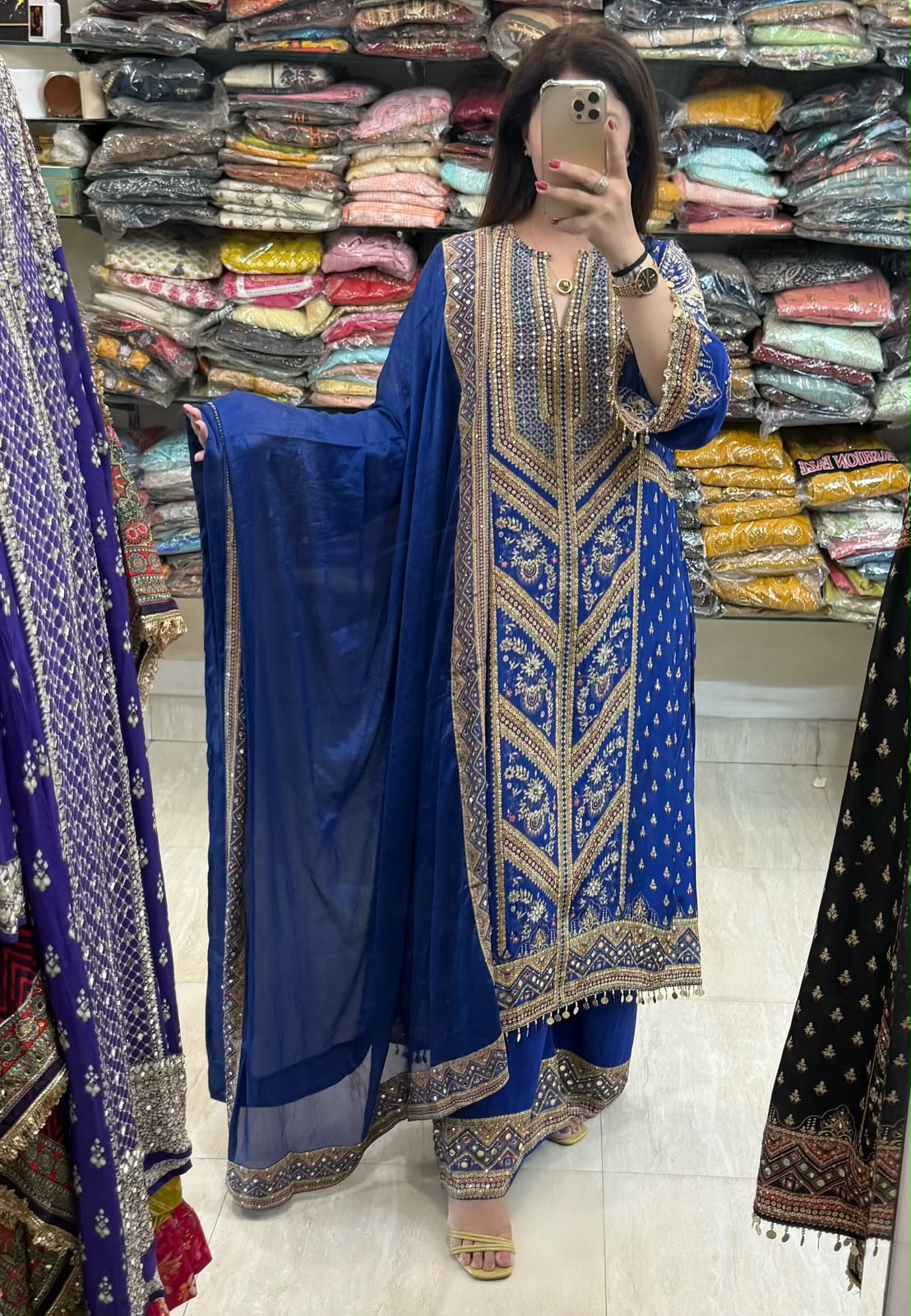 SDC-4779. Digital Print Pure Crepe Lining Kurti Set