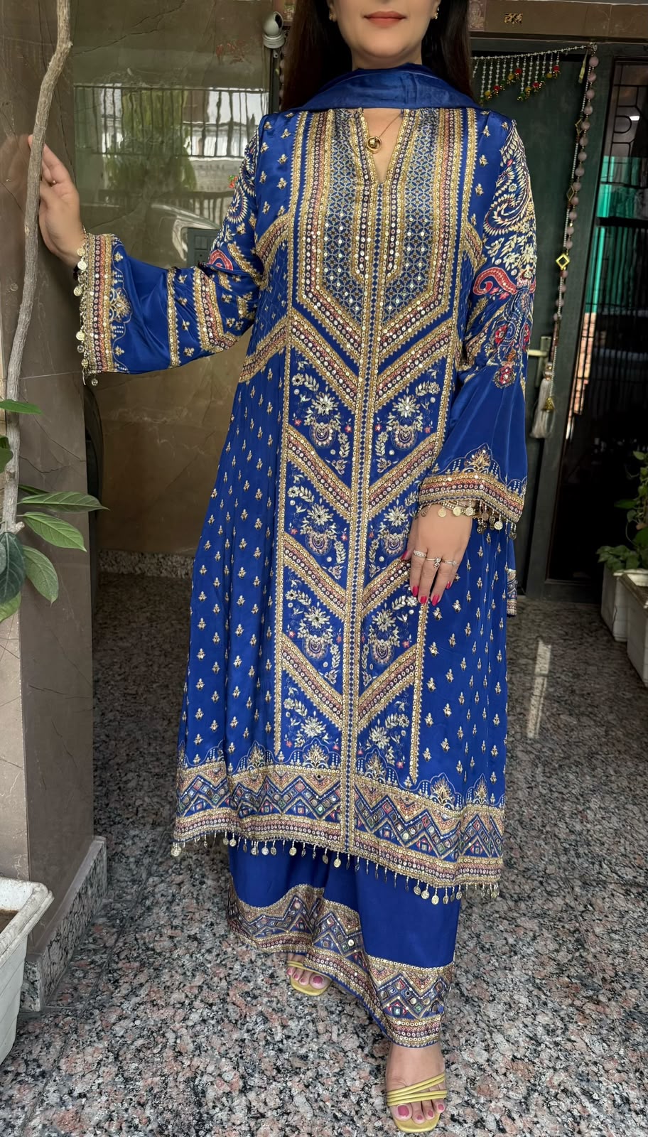 SDC-4779. Digital Print Pure Crepe Lining Kurti Set